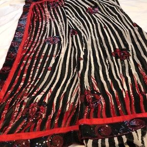 Soft fabric zebra print indian saree